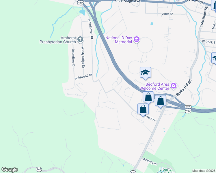 map of restaurants, bars, coffee shops, grocery stores, and more near 1285 Emerald Crest Drive in Bedford