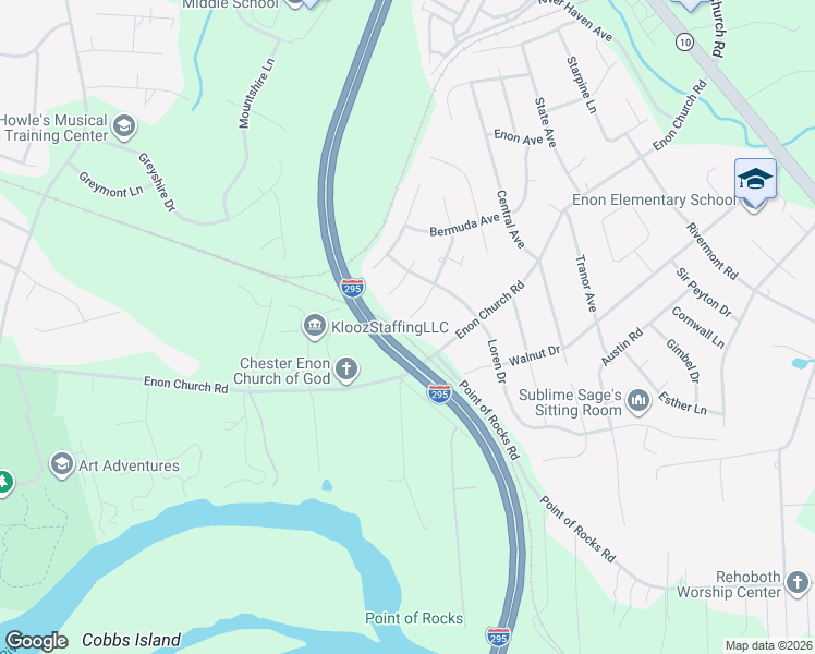 map of restaurants, bars, coffee shops, grocery stores, and more near 14414 Traywick Drive in Chester
