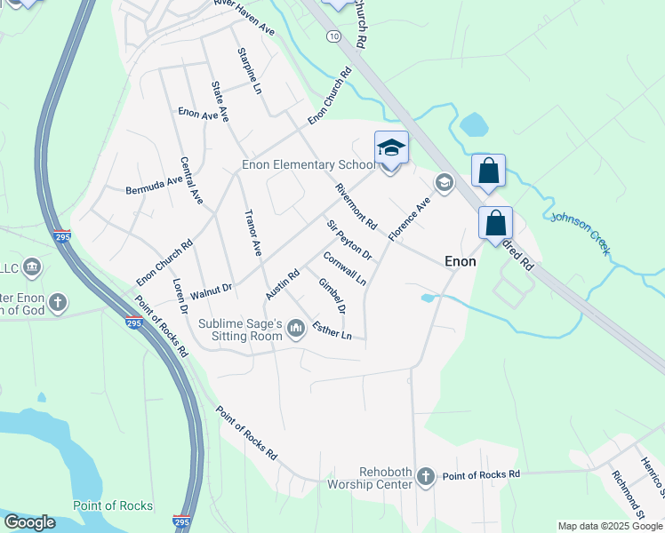 map of restaurants, bars, coffee shops, grocery stores, and more near 14608 Cornwall Lane in Chester