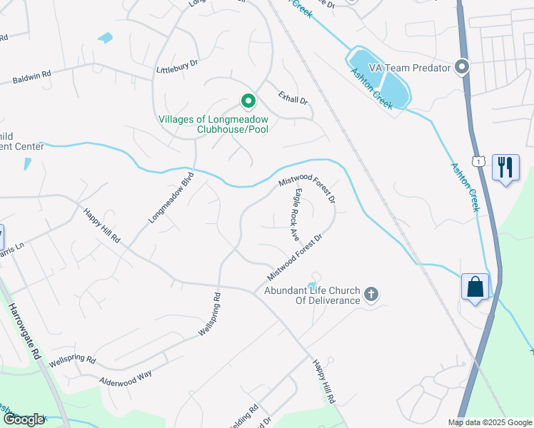 map of restaurants, bars, coffee shops, grocery stores, and more near 14404 Anglewood Court in Chester