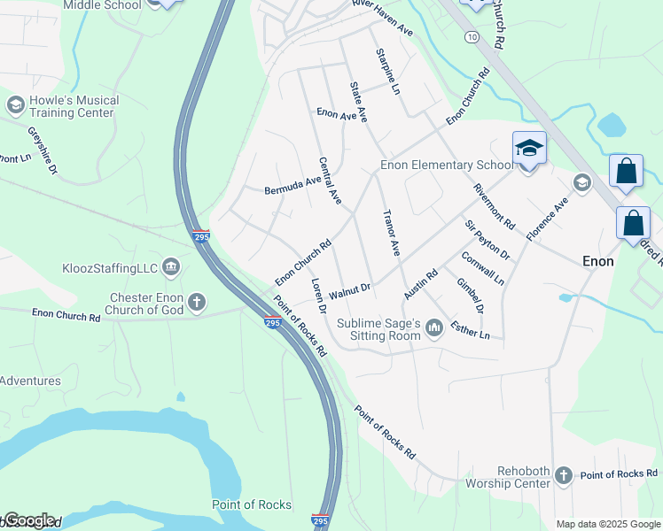 map of restaurants, bars, coffee shops, grocery stores, and more near 14612 Jefferson Avenue in Chester