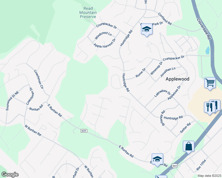 map of restaurants, bars, coffee shops, grocery stores, and more near 5413-5419 Stayman Dr in Roanoke