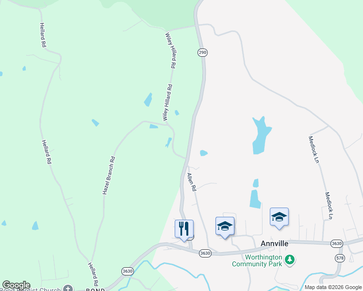 map of restaurants, bars, coffee shops, grocery stores, and more near 151 Anna Moore Road in Annville