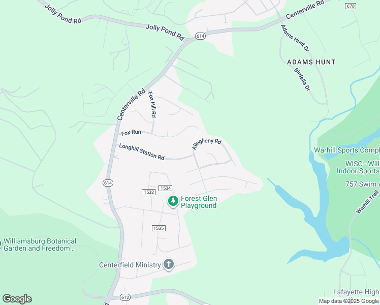 map of restaurants, bars, coffee shops, grocery stores, and more near 3993 Longhill Station Road in Williamsburg