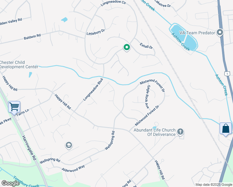 map of restaurants, bars, coffee shops, grocery stores, and more near 14303 Sonnenburg Drive in Chester