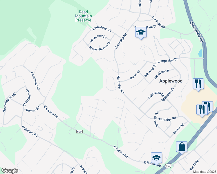 map of restaurants, bars, coffee shops, grocery stores, and more near 5419 Stayman Dr in Roanoke