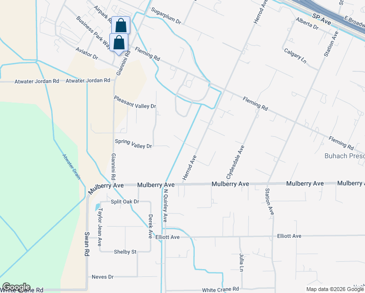 map of restaurants, bars, coffee shops, grocery stores, and more near 5931 Presidio Court in Atwater
