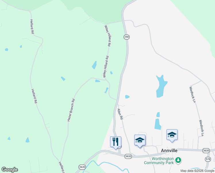 map of restaurants, bars, coffee shops, grocery stores, and more near 151 Anna Moore Road in Annville