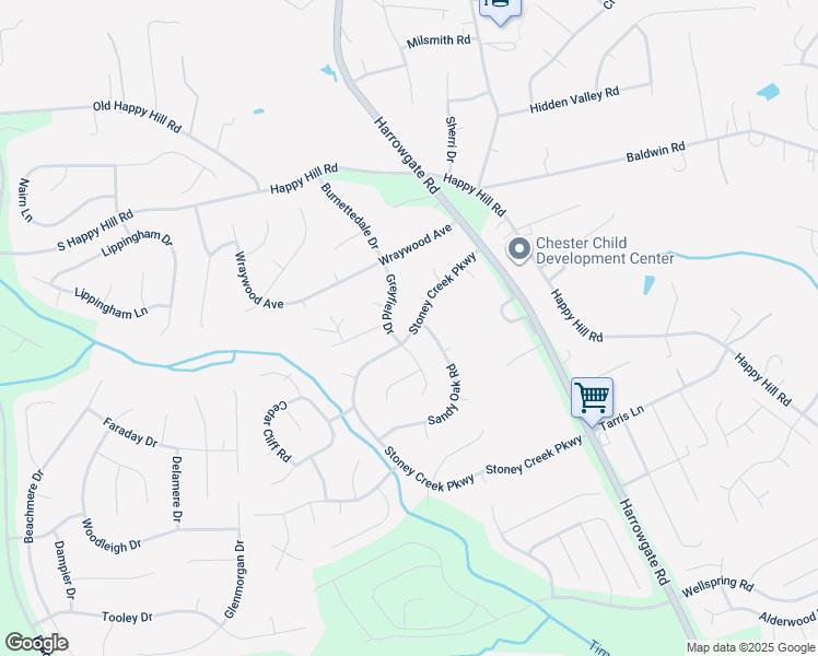 map of restaurants, bars, coffee shops, grocery stores, and more near 4504 Stoney Creek Parkway in Chester