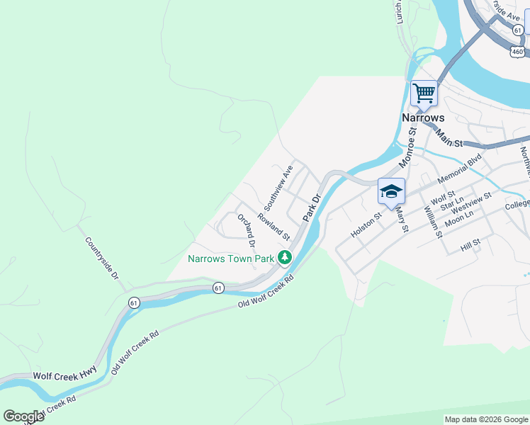 map of restaurants, bars, coffee shops, grocery stores, and more near 300 Rowland Street in Narrows