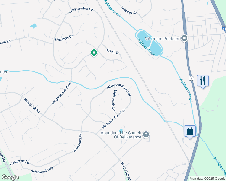 map of restaurants, bars, coffee shops, grocery stores, and more near 14310 Eagle Rock Avenue in Chester