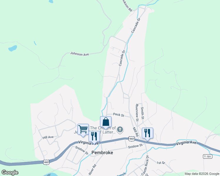 map of restaurants, bars, coffee shops, grocery stores, and more near 618 Peebles Creek Drive in Pembroke