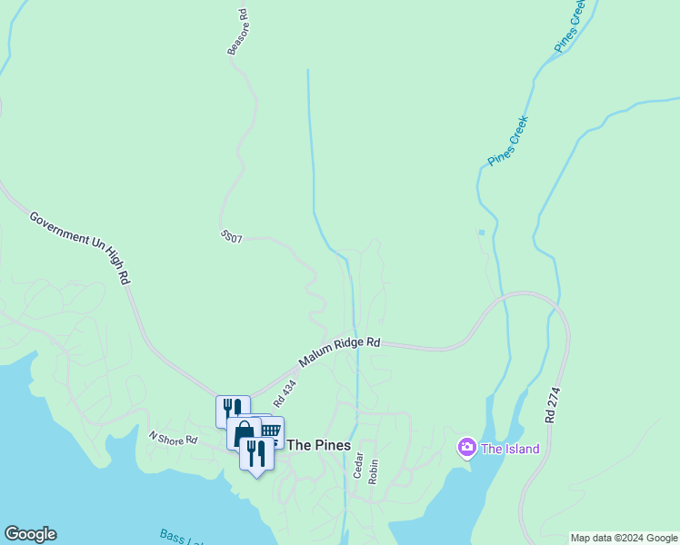 map of restaurants, bars, coffee shops, grocery stores, and more near 39737 Road 274 in Bass Lake