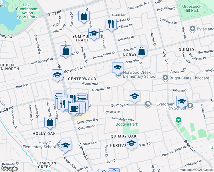 map of restaurants, bars, coffee shops, grocery stores, and more near 3093 Allenwood Drive in San Jose