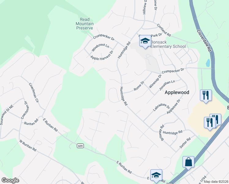 map of restaurants, bars, coffee shops, grocery stores, and more near 5431-5439 Stayman Dr in Roanoke