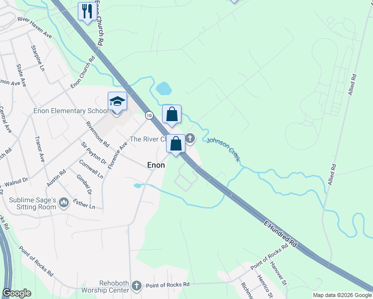 map of restaurants, bars, coffee shops, grocery stores, and more near 14498 Spruce Avenue in Chester