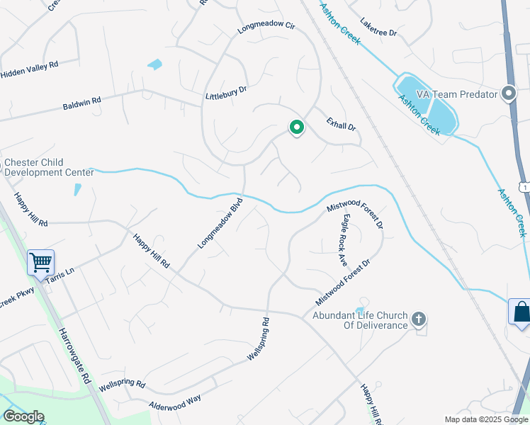 map of restaurants, bars, coffee shops, grocery stores, and more near 14203 Sonnenburg Drive in Chester