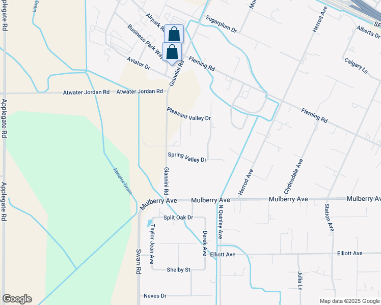 map of restaurants, bars, coffee shops, grocery stores, and more near 2784 Apple Valley Court in Atwater