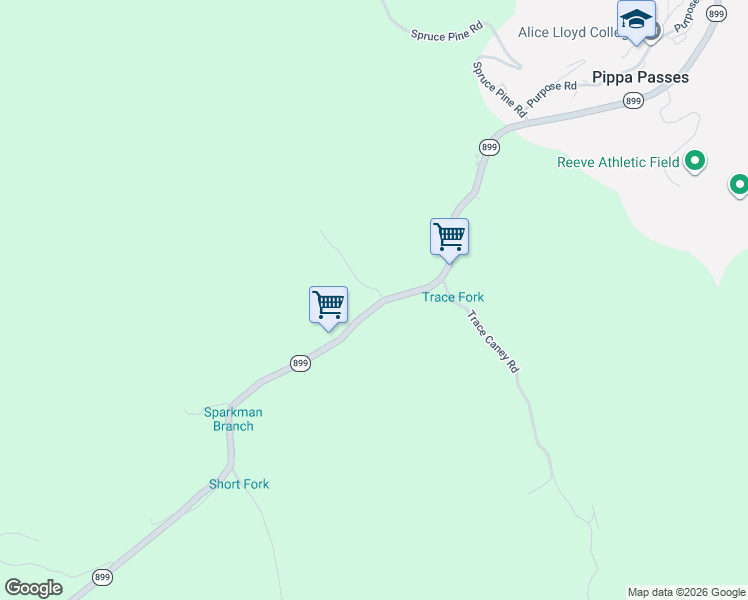 map of restaurants, bars, coffee shops, grocery stores, and more near orchard branch Road in Hindman