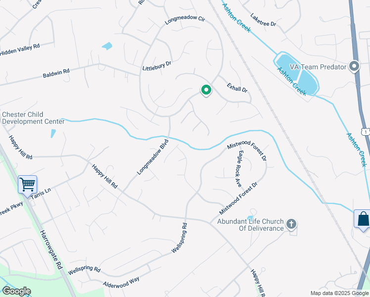 map of restaurants, bars, coffee shops, grocery stores, and more near 14201 Sonnenburg Drive in Chester
