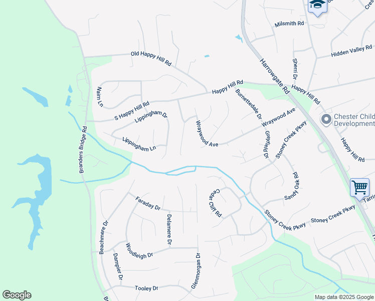 map of restaurants, bars, coffee shops, grocery stores, and more near 14037 Old Hampstead Court in Chester