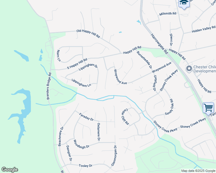 map of restaurants, bars, coffee shops, grocery stores, and more near 14037 Old Hampstead Court in Chester