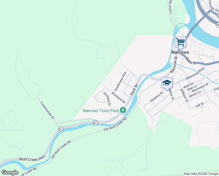 map of restaurants, bars, coffee shops, grocery stores, and more near 300 Rowland Street in Narrows