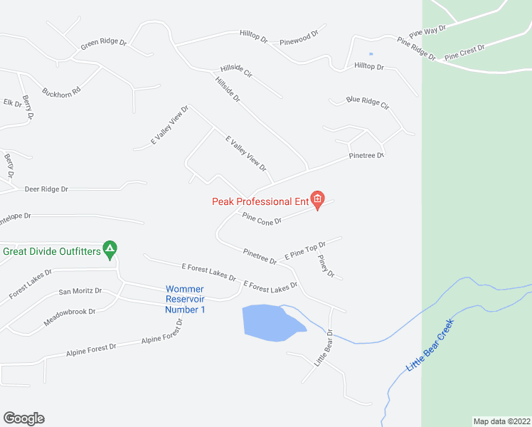 map of restaurants, bars, coffee shops, grocery stores, and more near 91 Pine Cone Drive in Bayfield