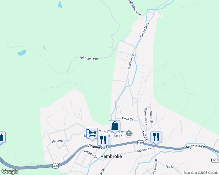 map of restaurants, bars, coffee shops, grocery stores, and more near 618 Peebles Creek Drive in Pembroke