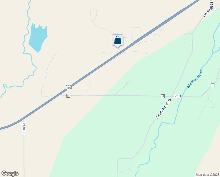 map of restaurants, bars, coffee shops, grocery stores, and more near 38489-39999 County Road H in Mancos