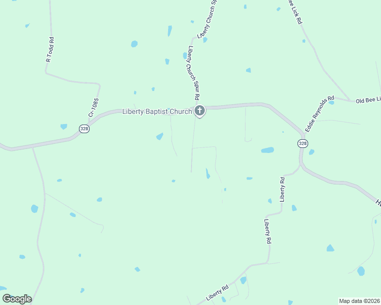 map of restaurants, bars, coffee shops, grocery stores, and more near 3855-3917 Liberty Church Road in Crab Orchard