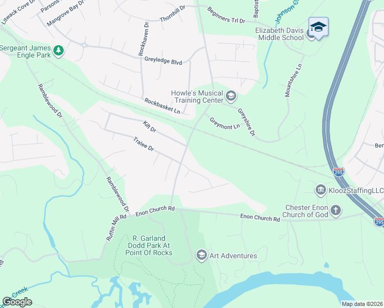 map of restaurants, bars, coffee shops, grocery stores, and more near 700 Sycamore Springs Drive in Chester
