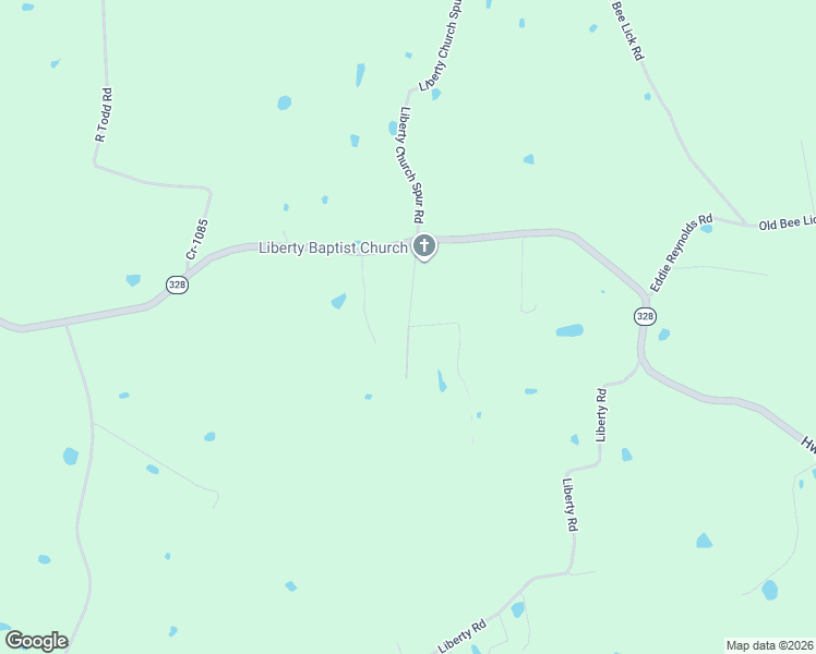 map of restaurants, bars, coffee shops, grocery stores, and more near 3855 Liberty Church Road in Crab Orchard
