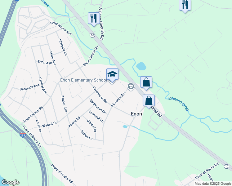 map of restaurants, bars, coffee shops, grocery stores, and more near 14407 Mayfair Drive in Chester