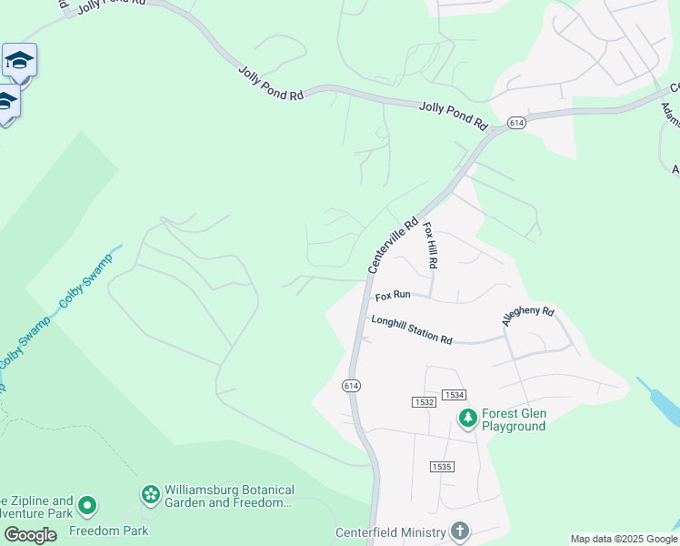 map of restaurants, bars, coffee shops, grocery stores, and more near 6041 John Jackson Drive in Williamsburg