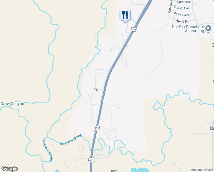 map of restaurants, bars, coffee shops, grocery stores, and more near 2110 South Broadway in Cortez