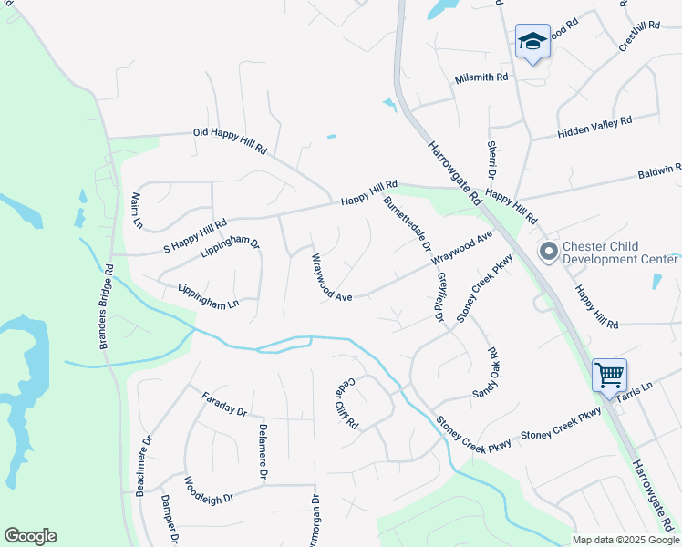 map of restaurants, bars, coffee shops, grocery stores, and more near 14010 Bridgetown Circle in Chester