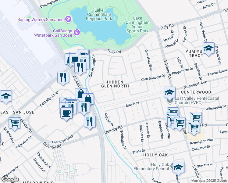 map of restaurants, bars, coffee shops, grocery stores, and more near in San Jose