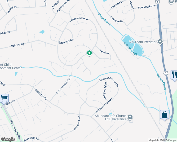 map of restaurants, bars, coffee shops, grocery stores, and more near 14212 Lyndhurst Drive in Chester