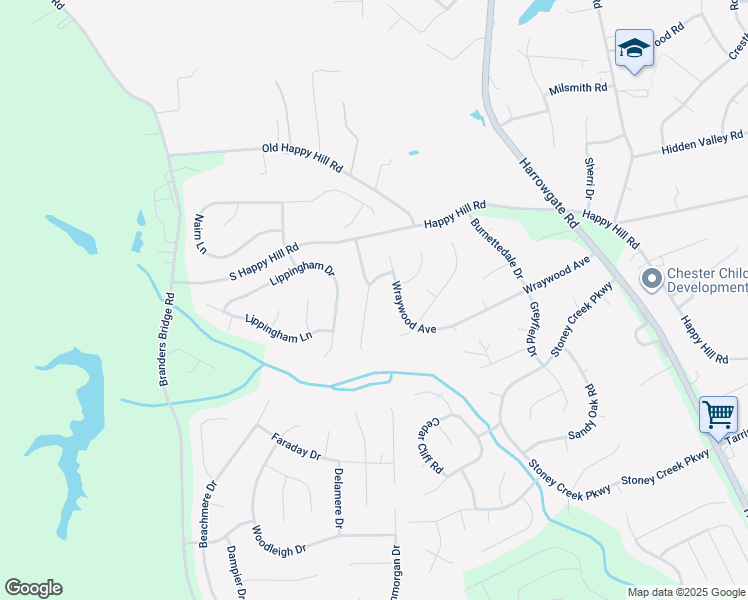 map of restaurants, bars, coffee shops, grocery stores, and more near 14007 Old Hampstead Court in Chester