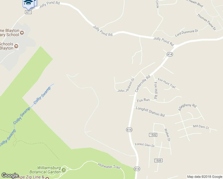 map of restaurants, bars, coffee shops, grocery stores, and more near 6013 John Jackson Drive in Williamsburg