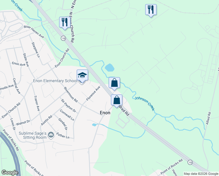 map of restaurants, bars, coffee shops, grocery stores, and more near 2112 East Hundred Road in Chester