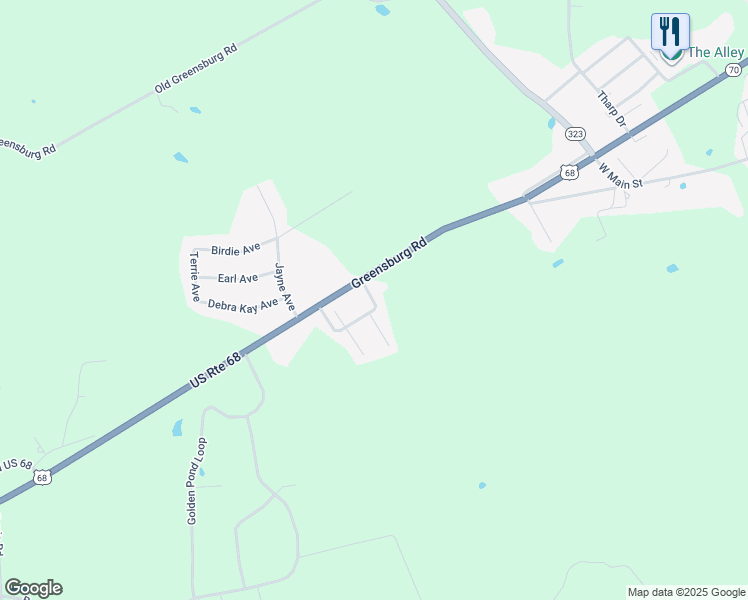 map of restaurants, bars, coffee shops, grocery stores, and more near Arrowhead Park Road in Campbellsville
