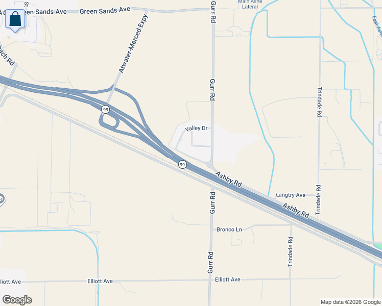 map of restaurants, bars, coffee shops, grocery stores, and more near 4117 Ashby Road in Atwater