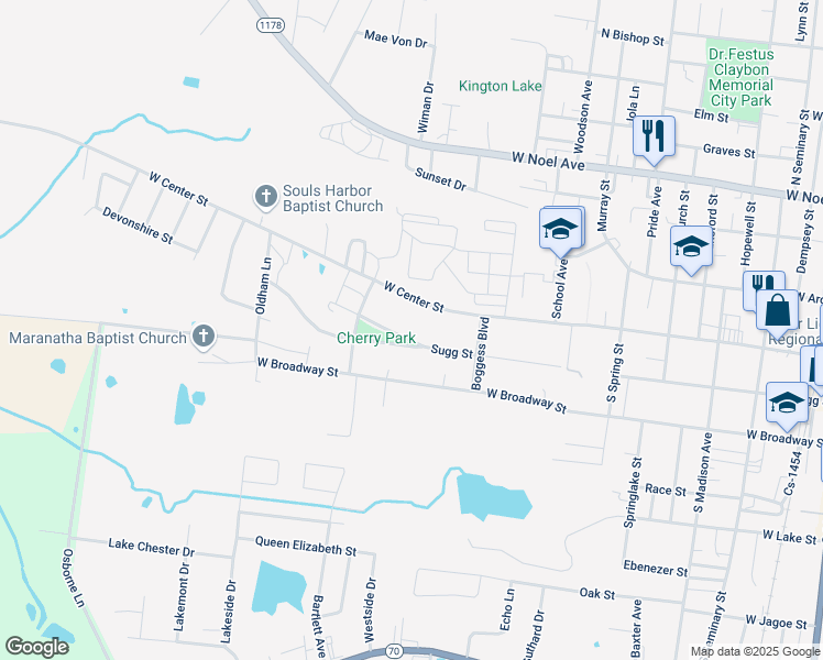 map of restaurants, bars, coffee shops, grocery stores, and more near 807-859 Outer Sugg Street in Madisonville