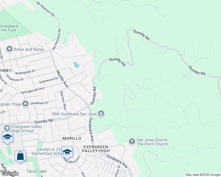 map of restaurants, bars, coffee shops, grocery stores, and more near 3740 Darshan Court in San Jose
