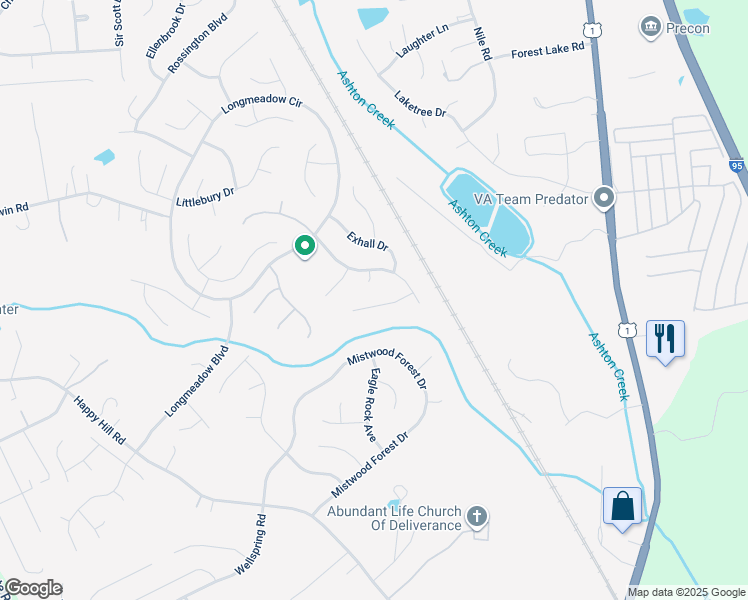 map of restaurants, bars, coffee shops, grocery stores, and more near 2730 Knobbly Court in Chester