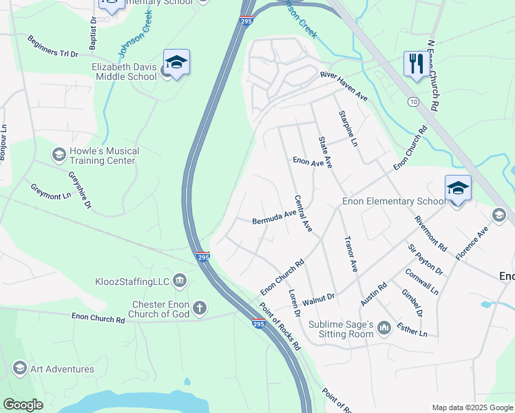 map of restaurants, bars, coffee shops, grocery stores, and more near 14210 Traywick Drive in Chester