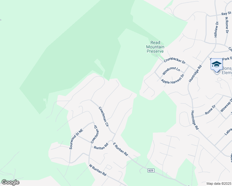 map of restaurants, bars, coffee shops, grocery stores, and more near 2703 Forest Oak Drive Northeast in Roanoke