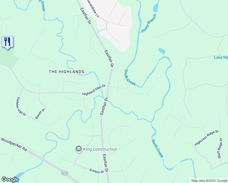 map of restaurants, bars, coffee shops, grocery stores, and more near 12200 Nithdale Court in Chesterfield